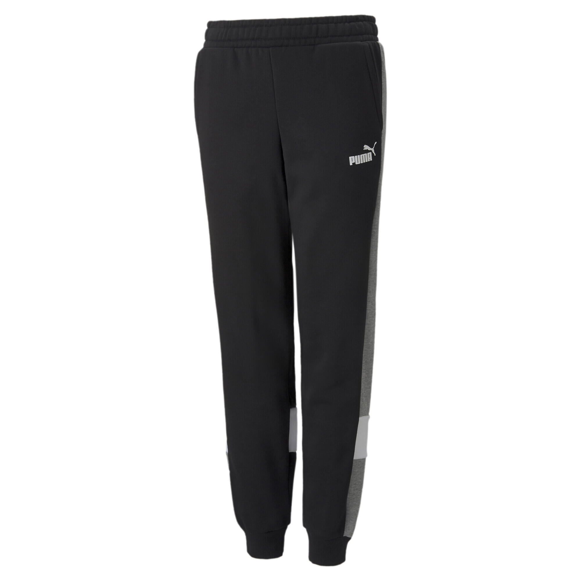 Spodnie dresowe dla dzieci Puma Essentials+ Colorblock Czarny