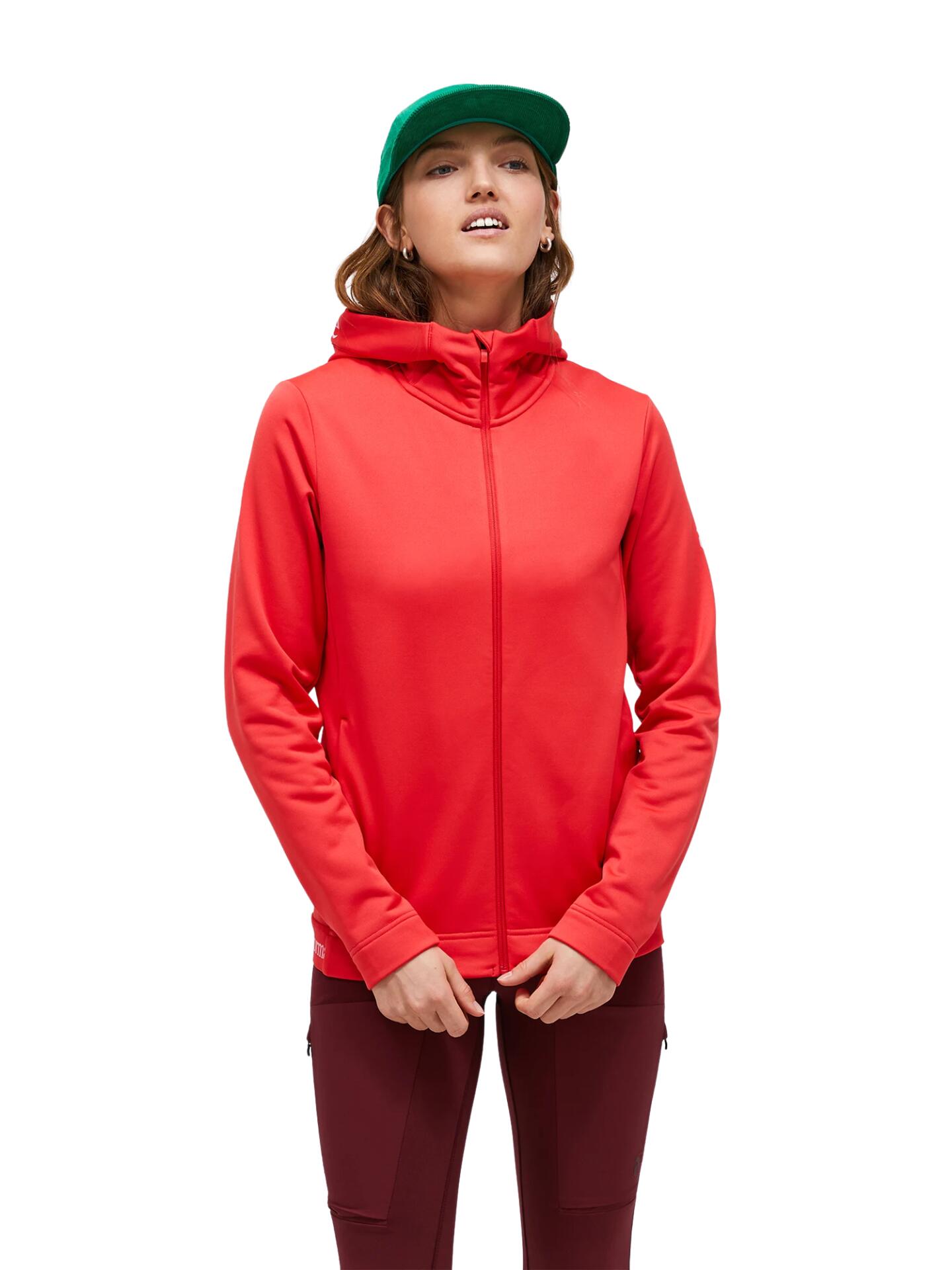Bluza Peak Performance damska Rider Tech Zip Hood czerwona - M