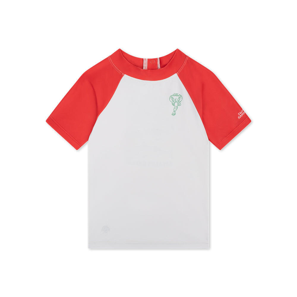 T-shirt pływacki Swim Essentials z krótkim rękawem – czerwony – zdobycz dnia