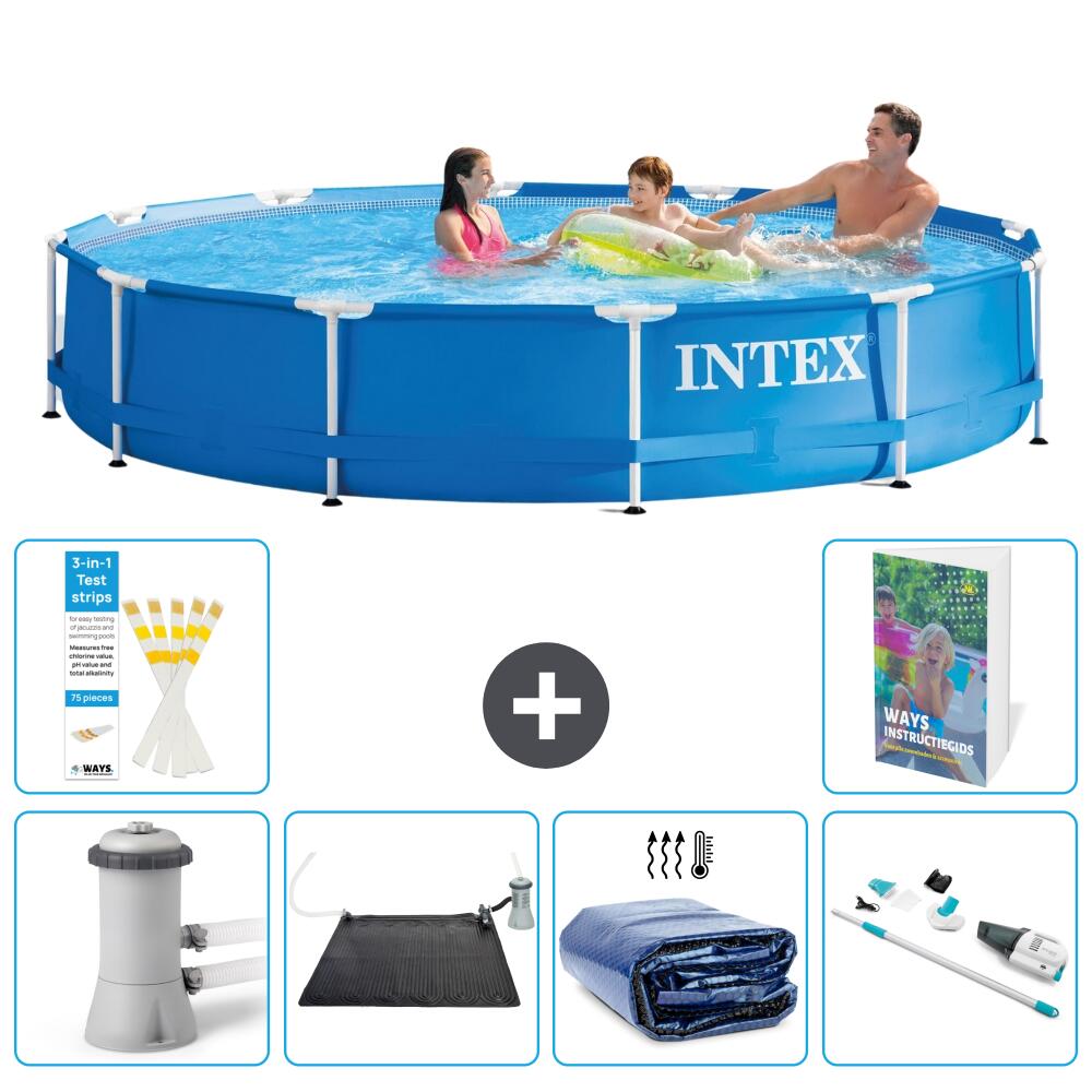 INTEX Basen ze stelażem Okrągły - 366x76 cm - 7-częściowy S252