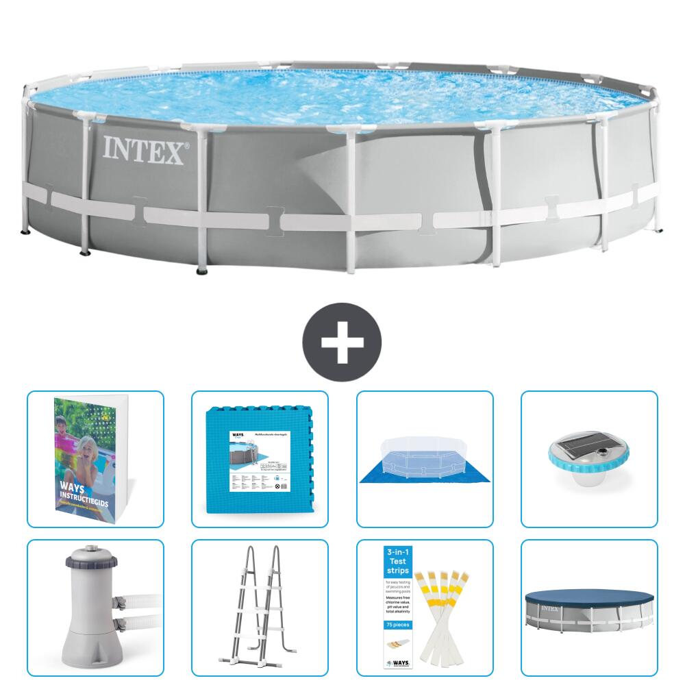 INTEX Basen Prism Frame Okrągły - 457x107 cm - 9-częściowy S674