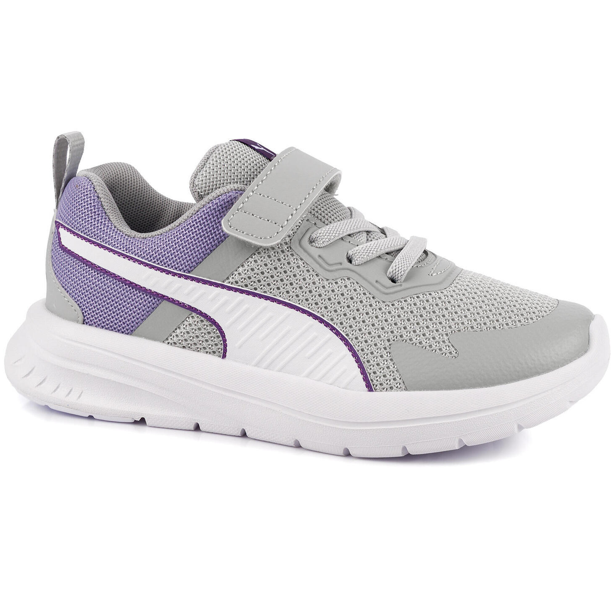 Buty sneakersy sportowe dziecięce na rzep szare PUMA EVOLVE RUN AC+