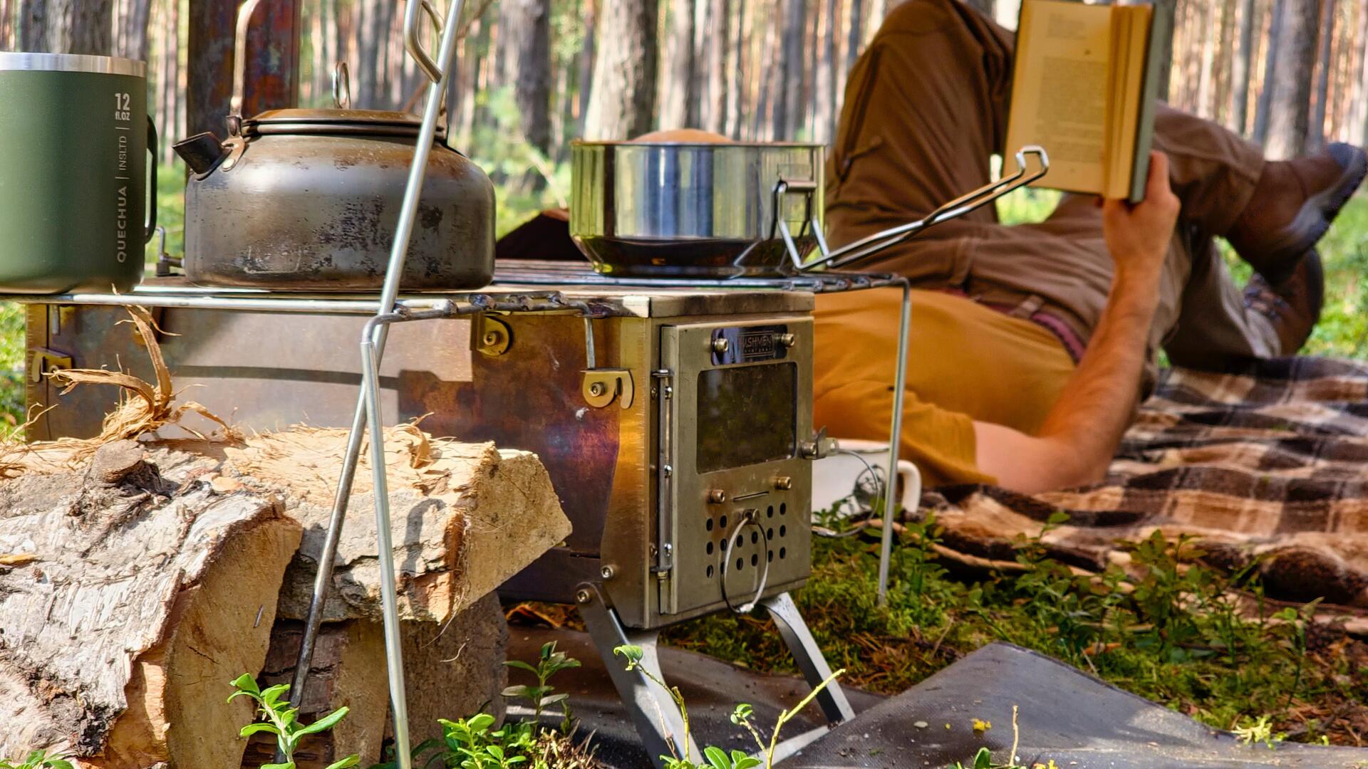 FASTFOLD Półka do piecyków, kuchenek, grilli FASTFOLD BUSHMEN,Półka S stal