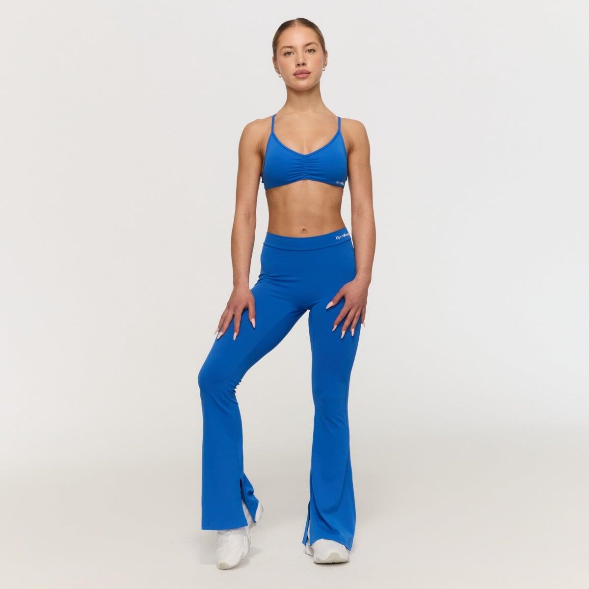 Spodnie damskie fitness flare niebieskie Fierce V-Back