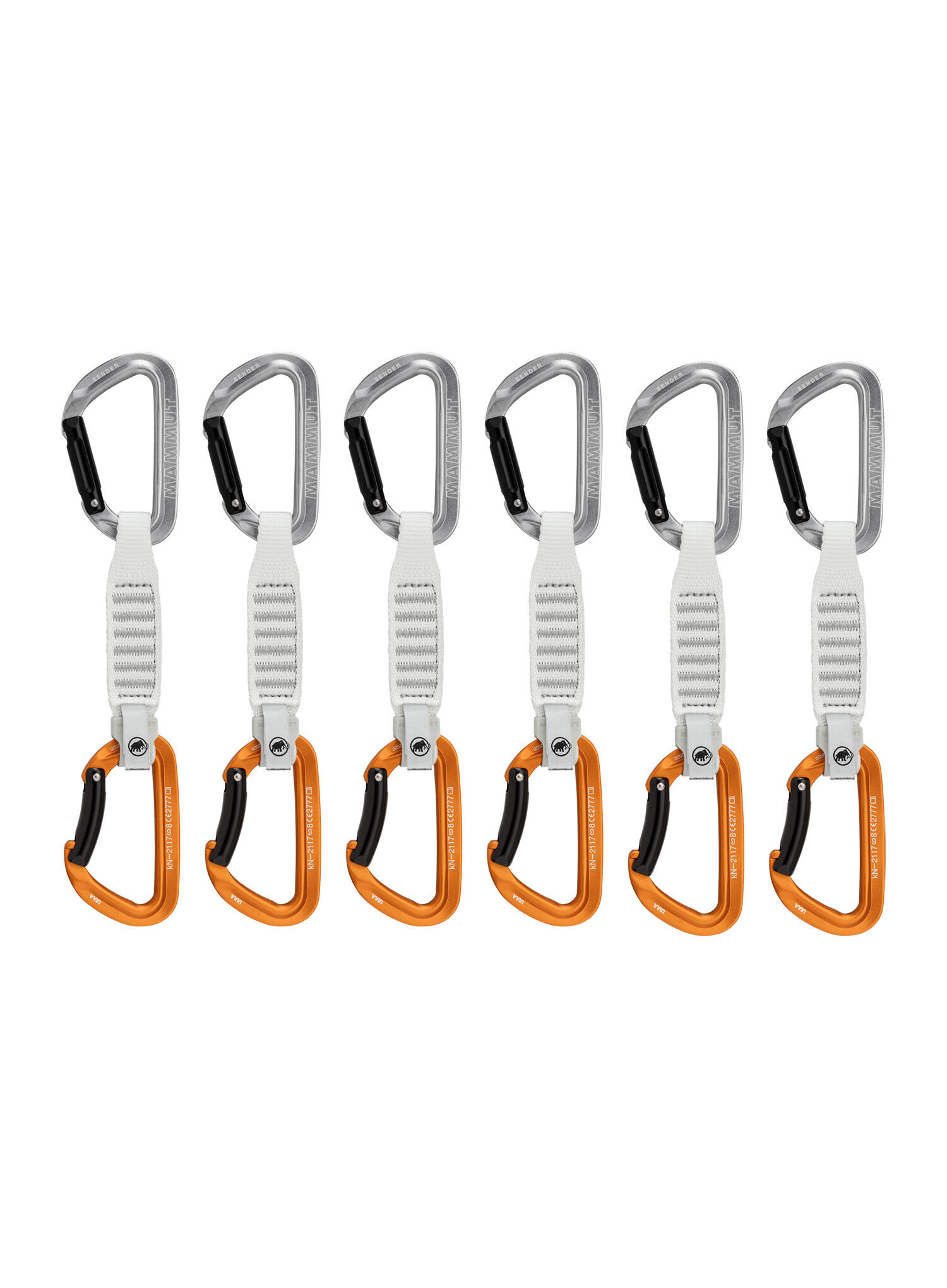 Ekspresy wspinaczkowe Mammut Sender Keylock 12 cm 6-Pack Quickdraws