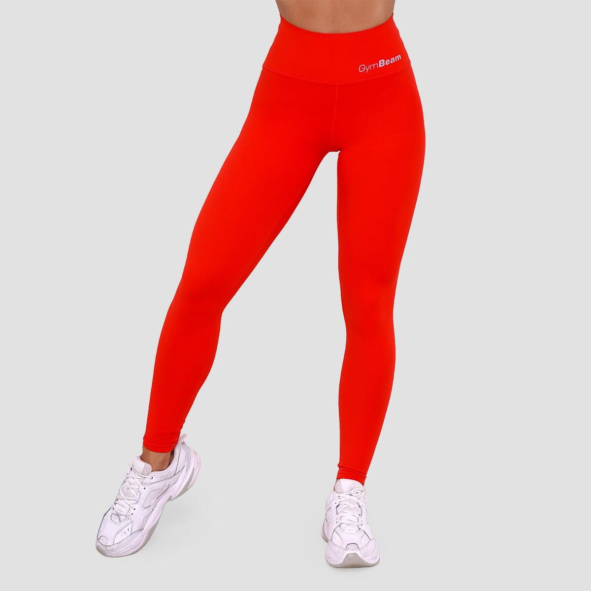 Legginsy damskie fitness z wysoką talią mandarynkowe BEAT