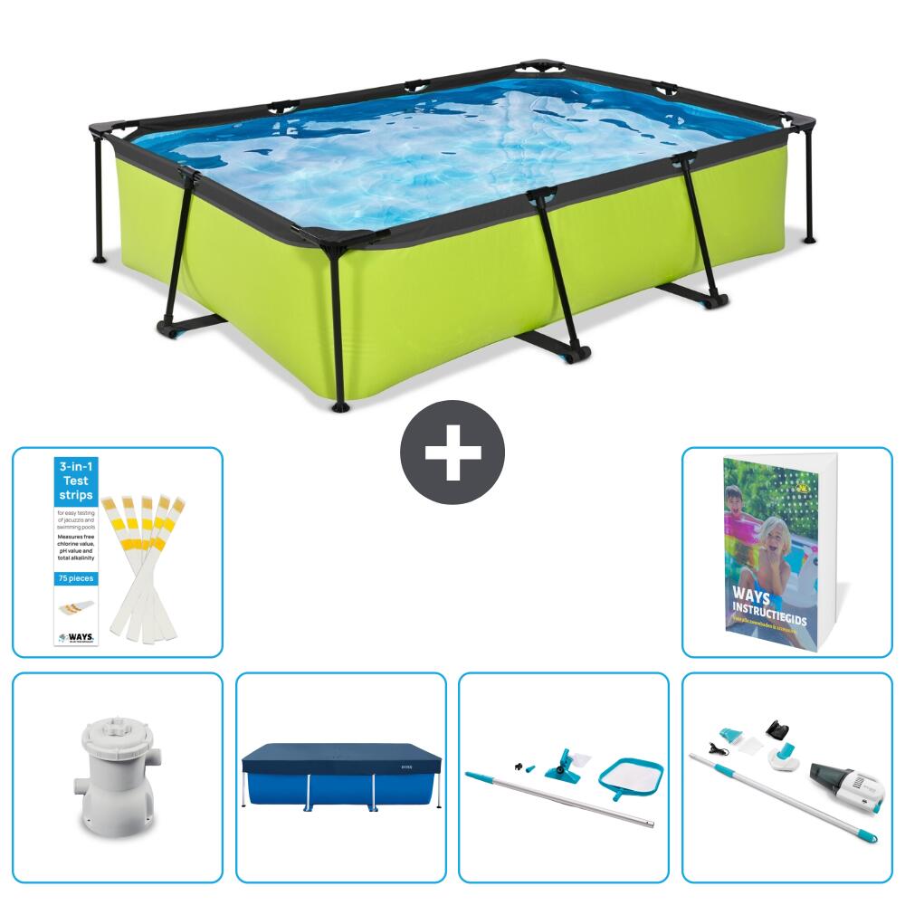 EXIT TOYS Basen Prostokątny - 300x200x65 cm - 7-częściowy S257