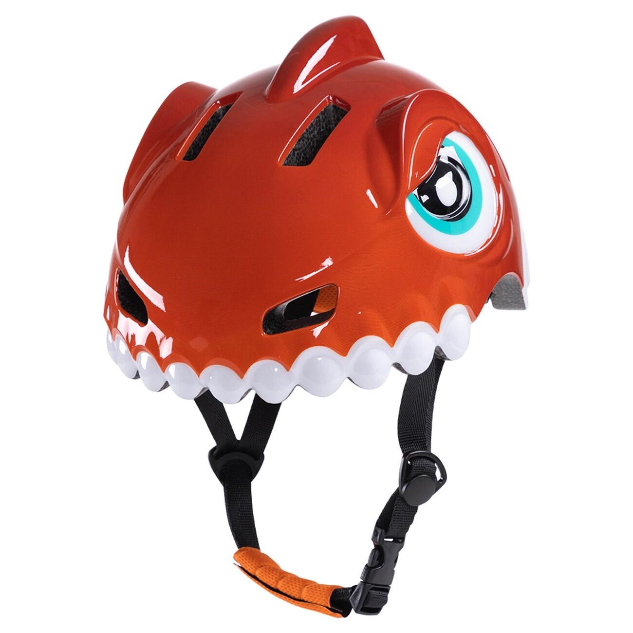 Kask rowerowy dziecięcy motyw dinozaur s - czerwony