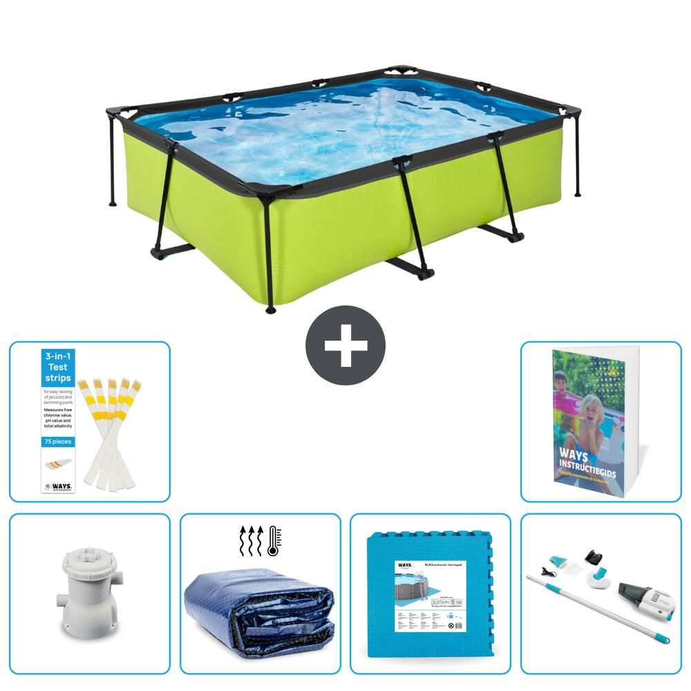 EXIT TOYS Basen Prostokątny - 220x150x65 cm - 7-częściowy S319