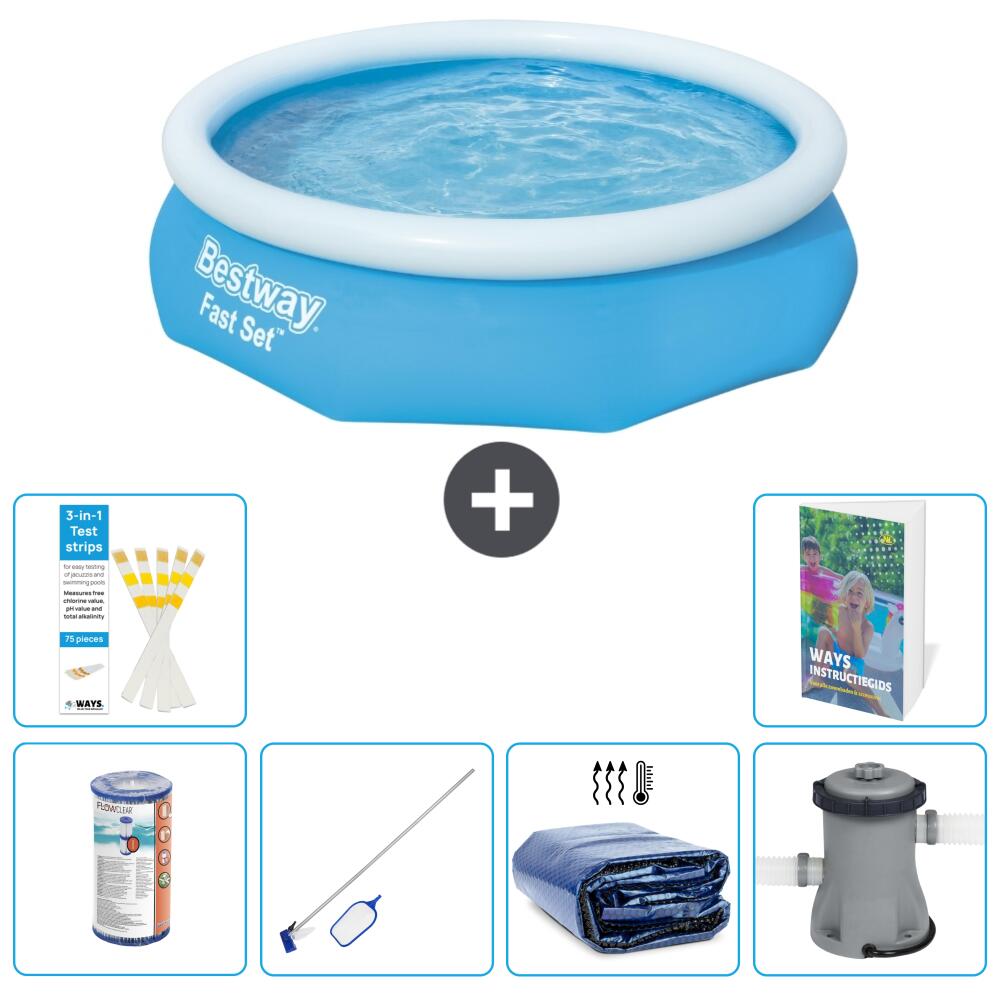 BESTWAY Basen Fast Set Okrągły - 305x76 cm - 7-częściowy S20