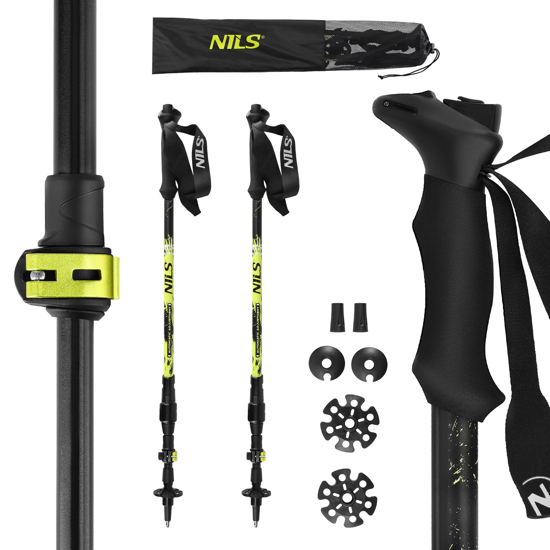 Kije trekkingowe NILS TK8608 aluminiowe 7075 regulowane 70-135 cm