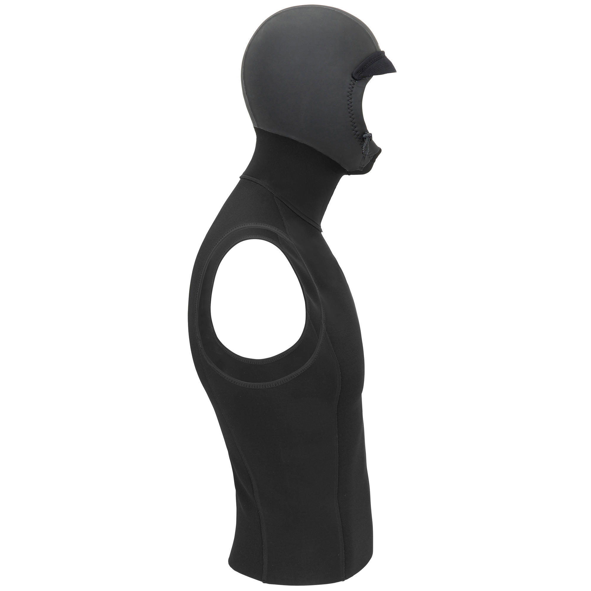 Top surfingowy Decathlon z neoprenu 1 mm z kapturem 2 mm