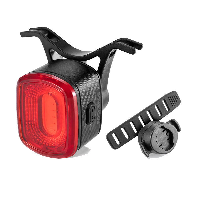 Lampka rowerowa tylna Rockbros Q2S LED USB IPX6 ze światłem STOP na sztycę