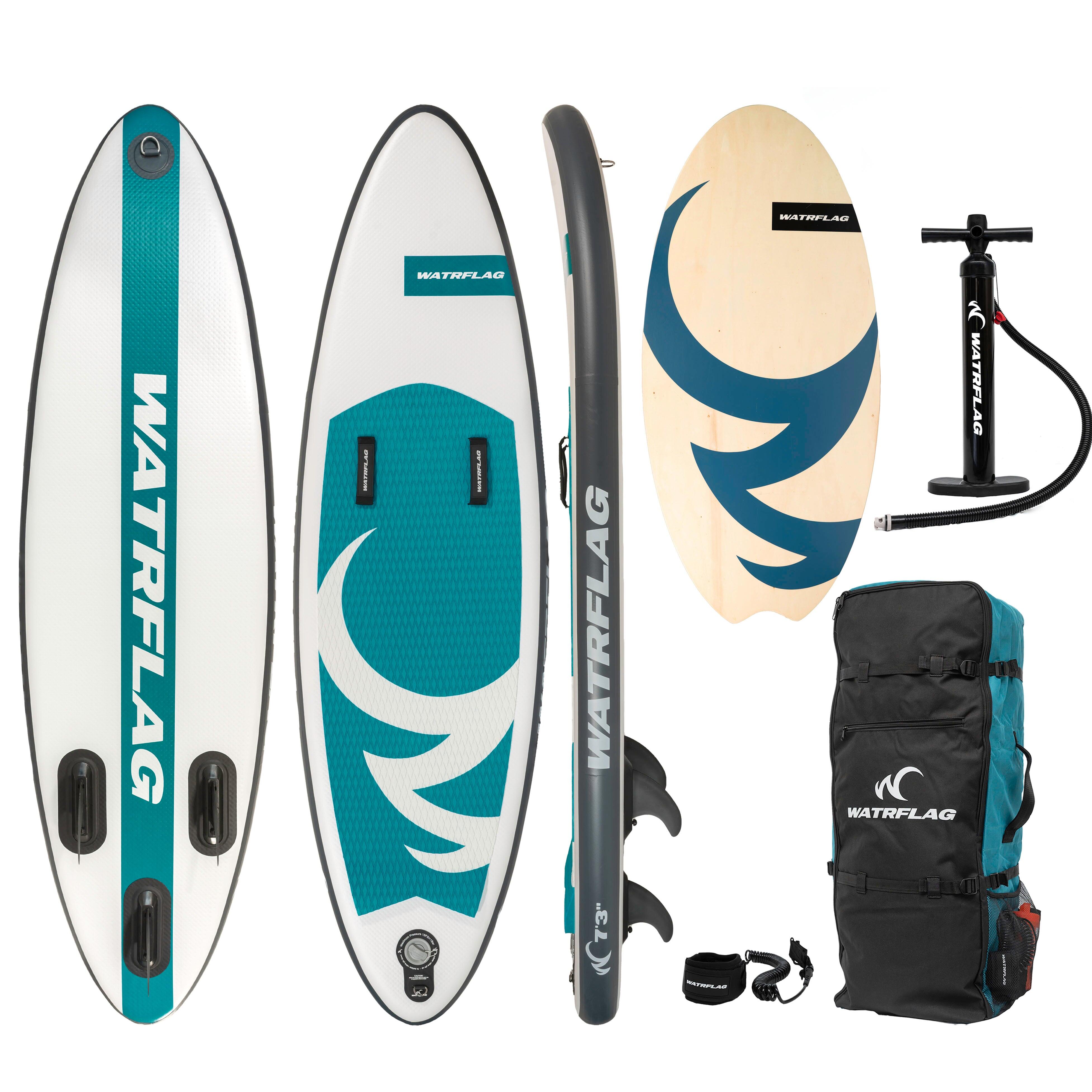 Nadmuchiwana deska SURF-BODY Wave Rider 7'3 220 cm Zestaw + Skimboard
