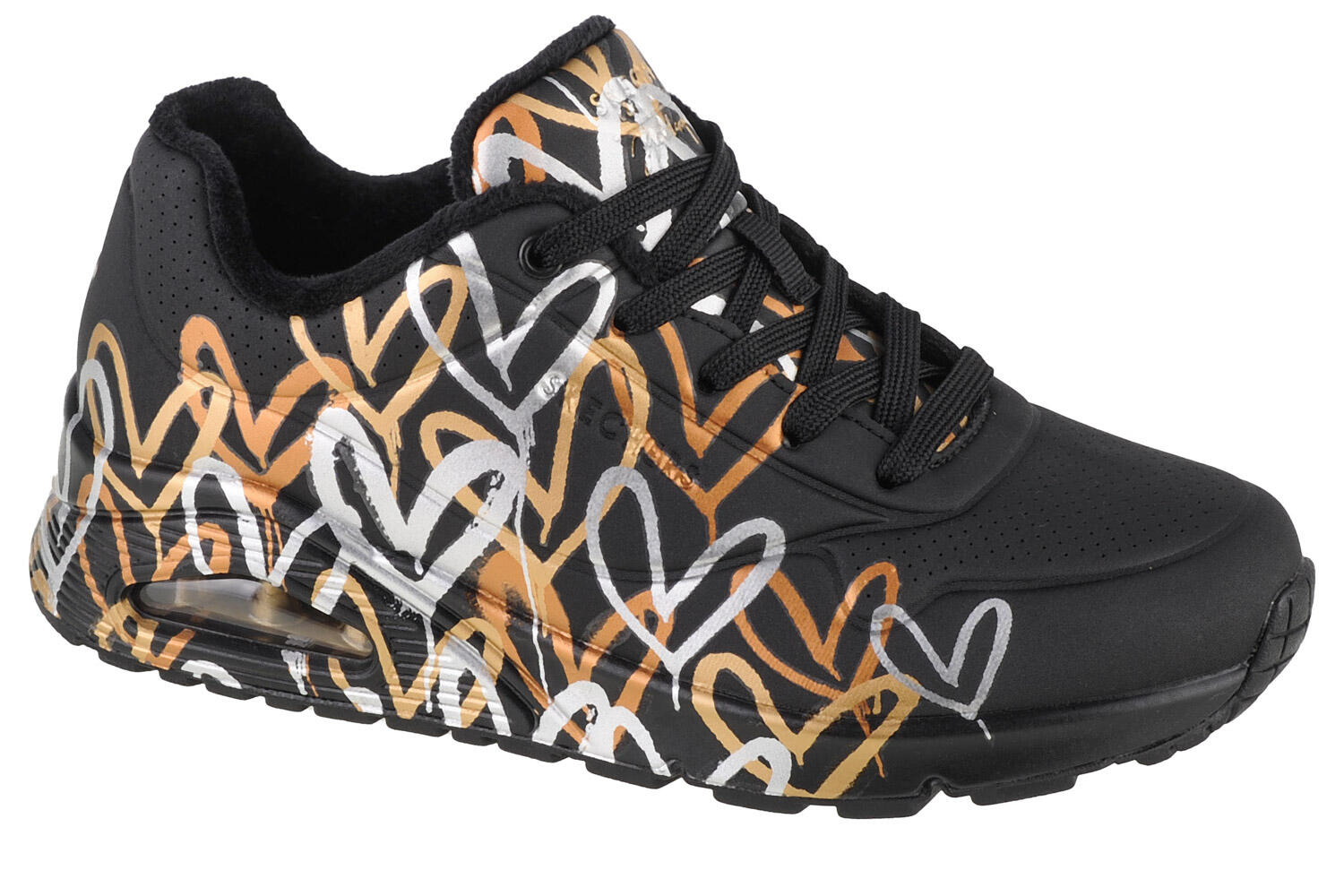 Buty do chodzenia sneakersy damskie Skechers Uno-Metallic Love