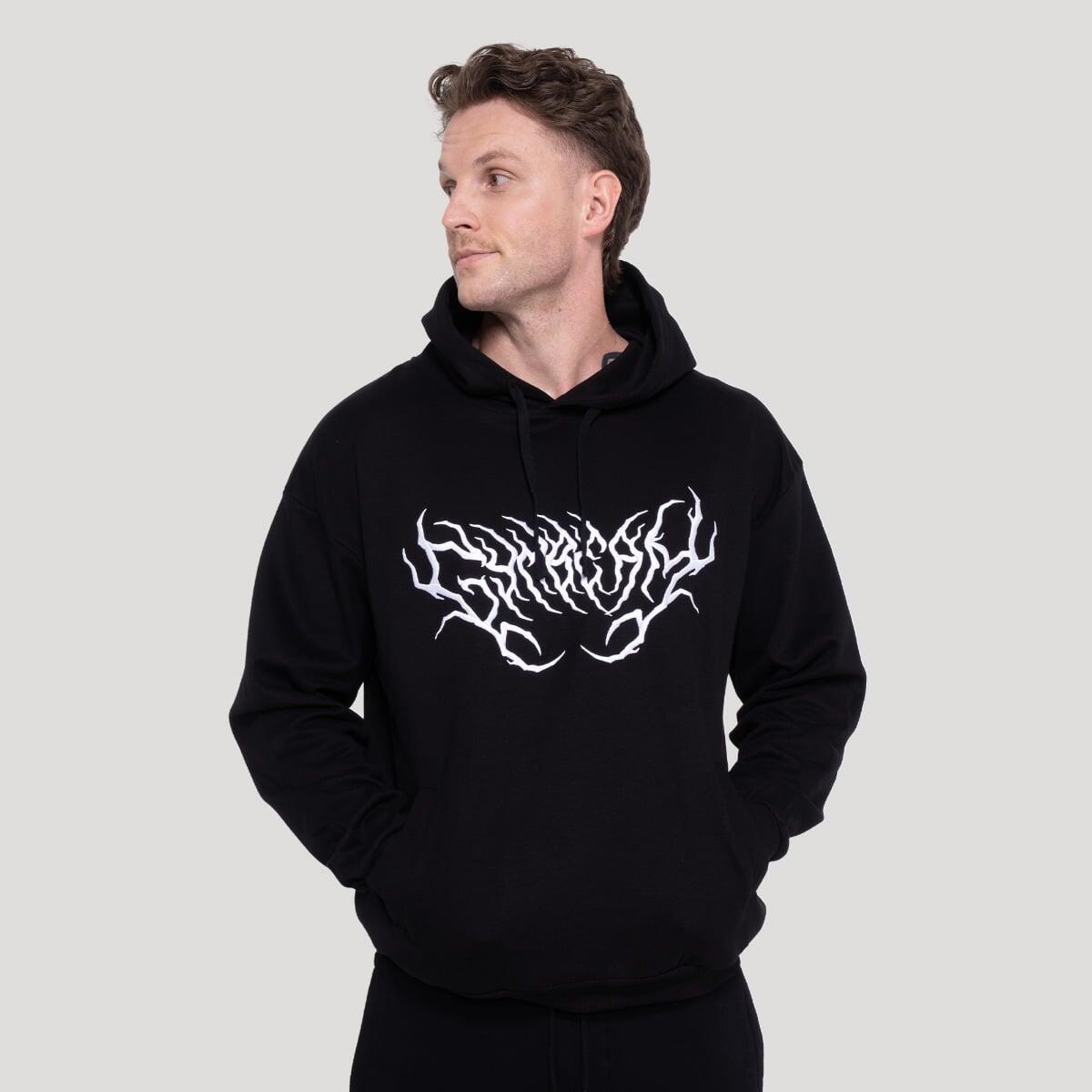Bluza męska fitness z kapturem oversize czarna Thorn