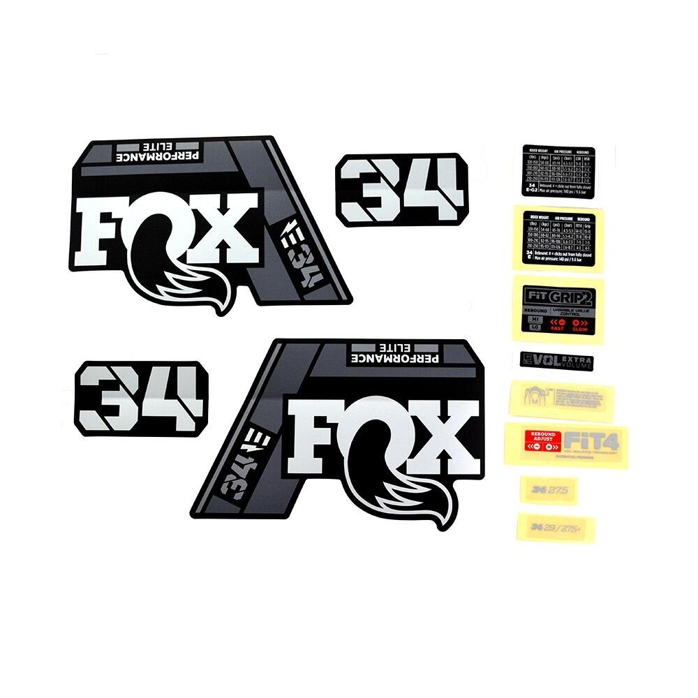 Zestaw naklejek transferowych Fox 2021, 34, E-Bike+, P-SE, Logo, Fork
