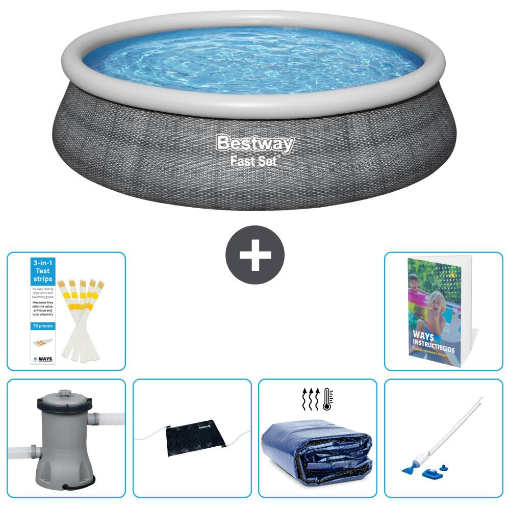 BESTWAY Basen Fast Set Okrągły - 457x84 cm - 7-częściowy S252