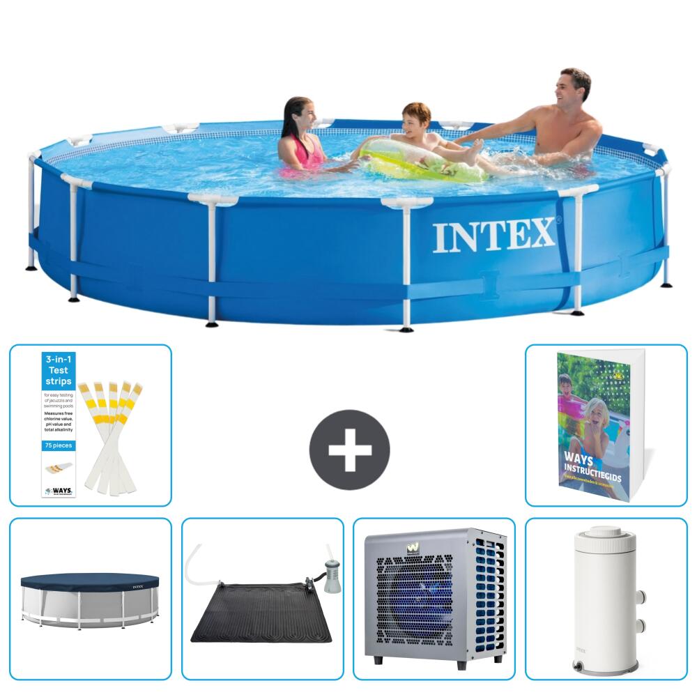 INTEX Basen ze stelażem Okrągły - 366x76 cm - 7-częściowy S2