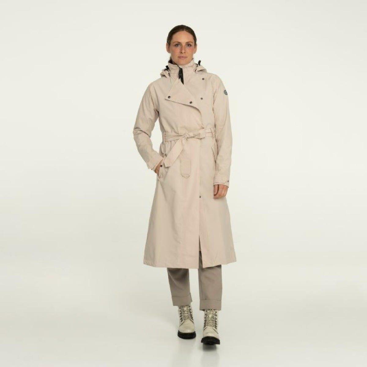 Trench Coat Long Rain Jacket Women Cement