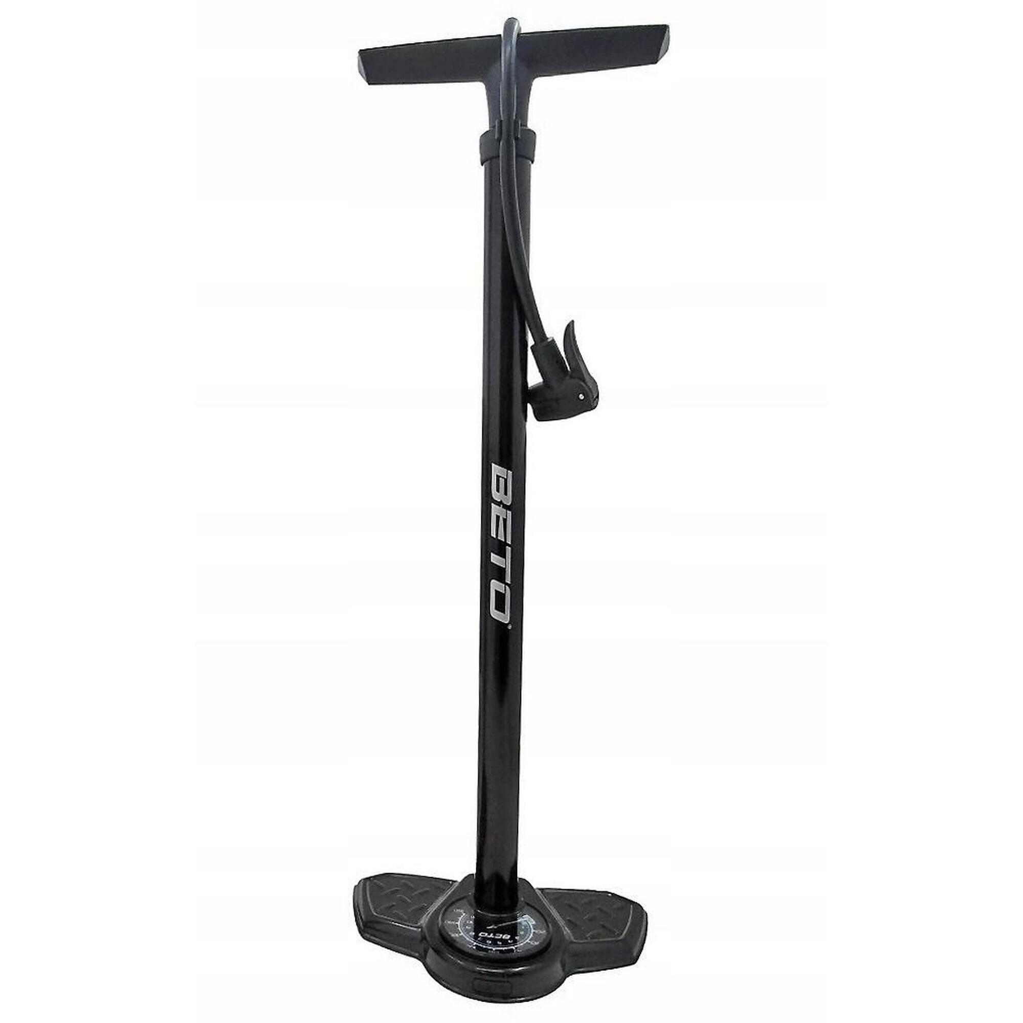 Pompka Beto CMP-135SG5-BK podłogowa z manometrem stalowa 26 160 PSI Czarna