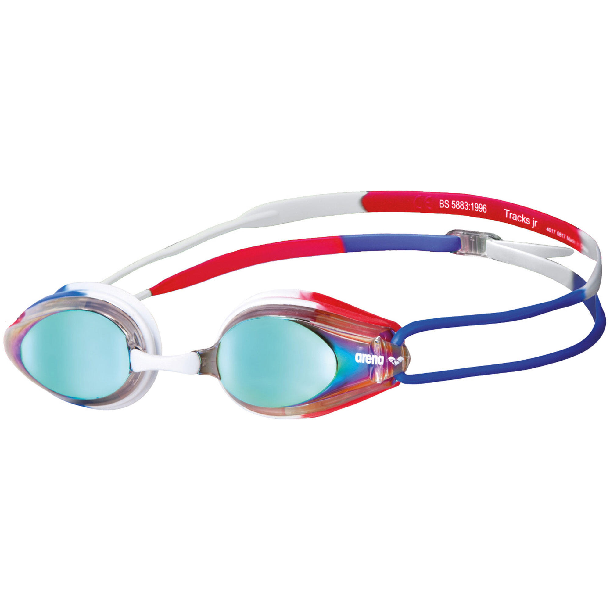 Arena Kinder Zwembril Tracks Mirror Blauw/Wit/Rood