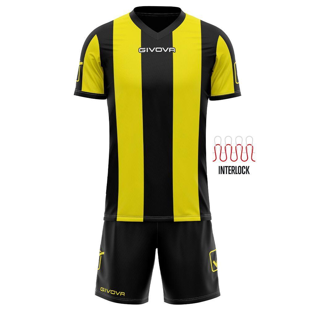 3082 Catalano komplet z poliestru V-neck, czarny, żółty