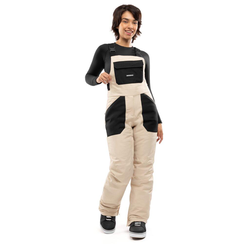 Damskie spodnie snowboardowe z szelkami Sporty zimowe Siroko B1-W Daisen