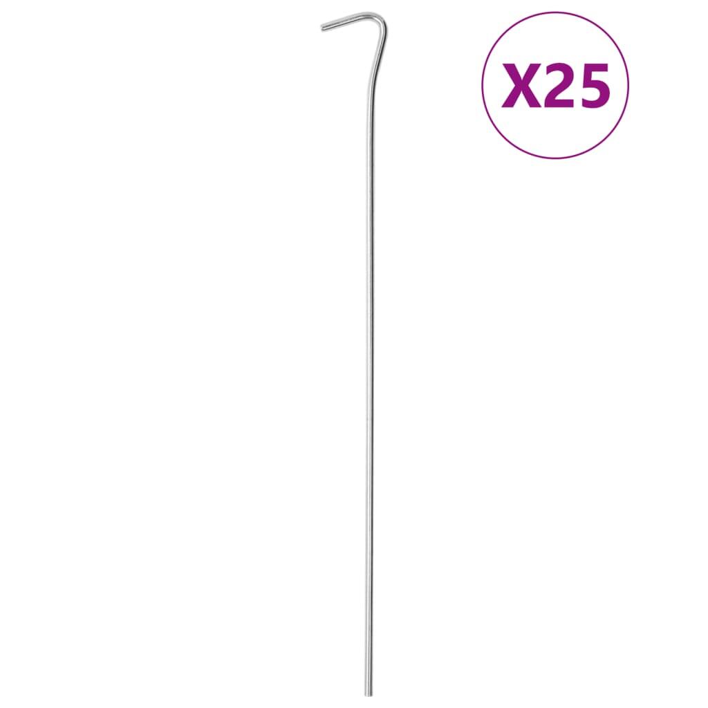VidaXL śledzie do namiotu 25 szt. 4 mm x 30 cm stal ocynkowana