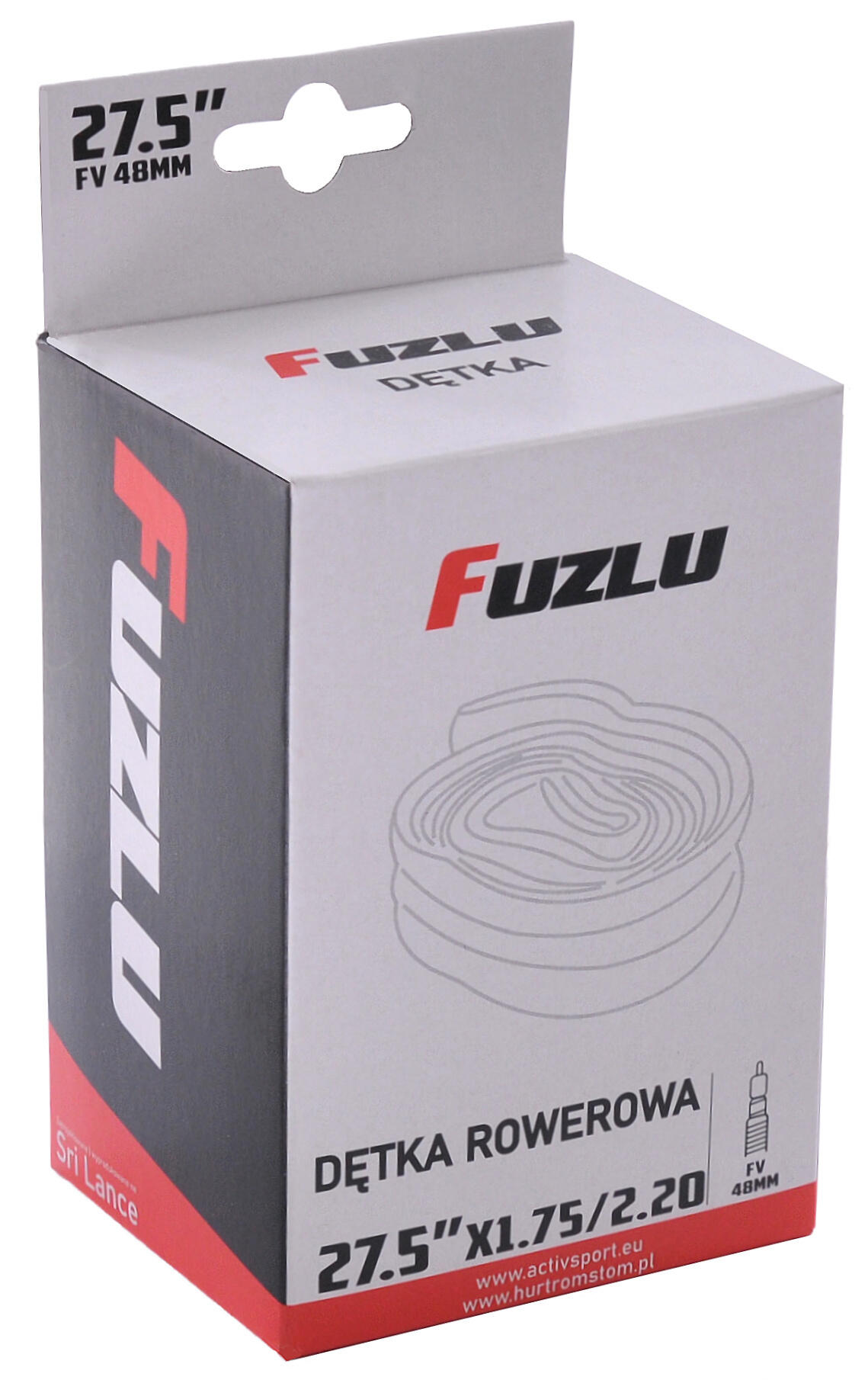 Dętka do opon do roweru rowerowa 27,5x1,75/2,10 (27,5x1,75/2,5) Fuzlu FV 48mm