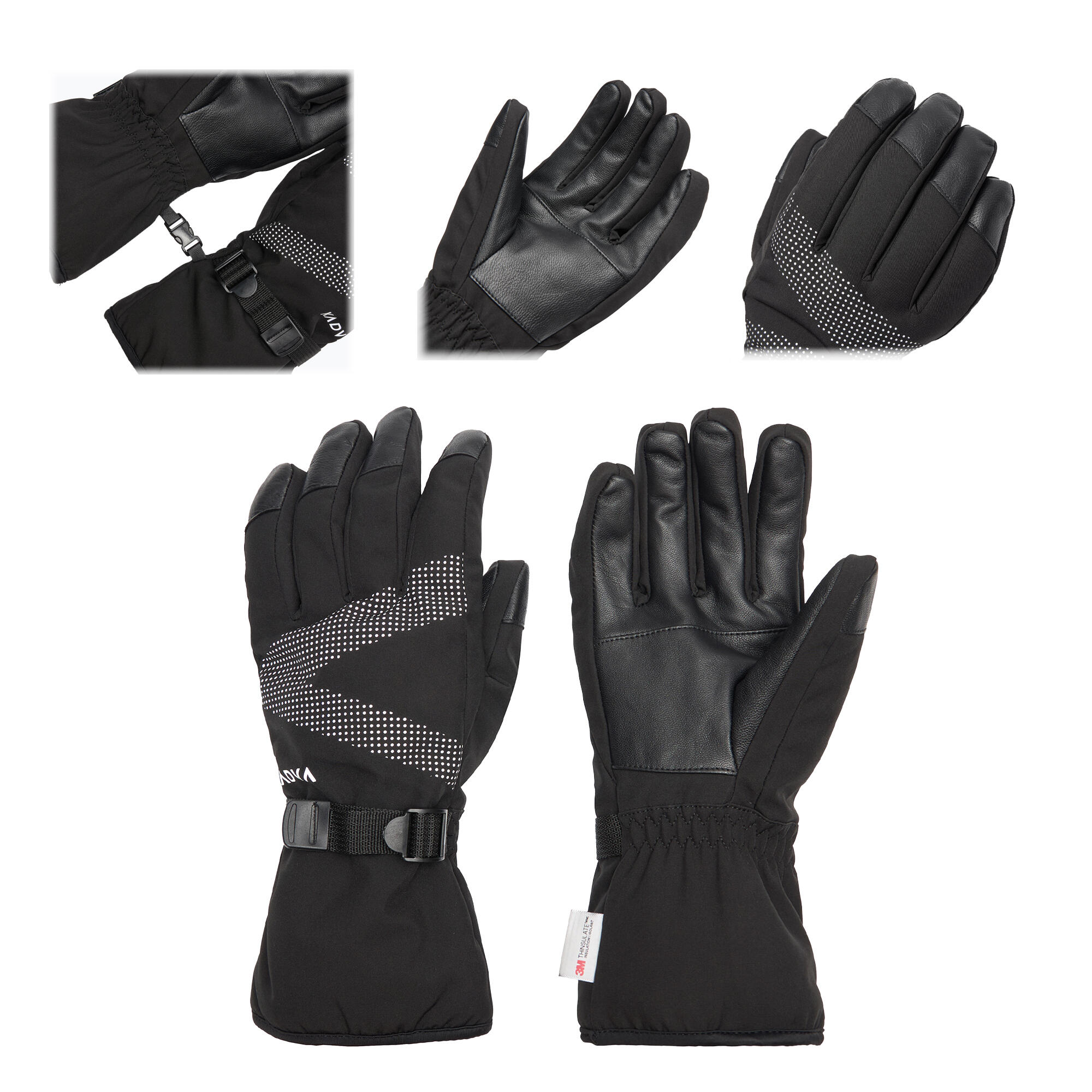 Rękawice narciarskie KADVA Mountain Flow Pro skóra 3M Thinsulate