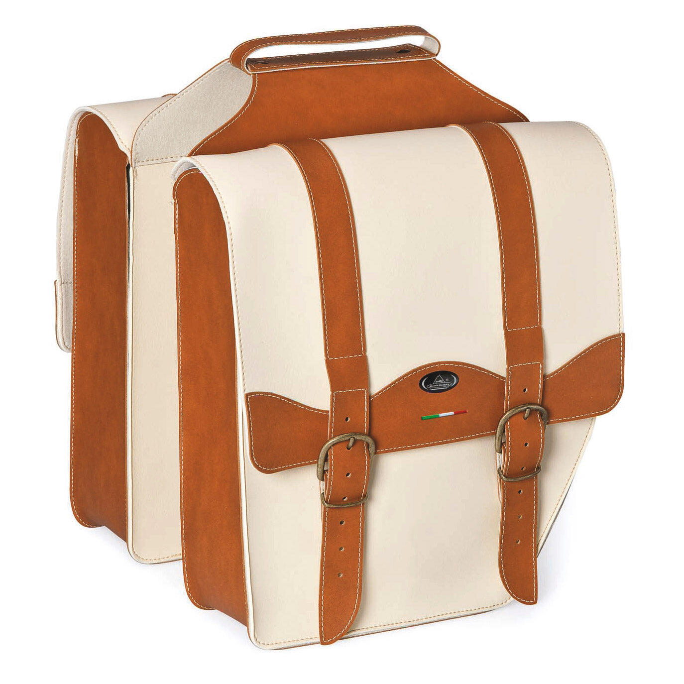 Monte Grappa Podwójna torba rowerowa 17L Cruiser Vintage Cognac Cream