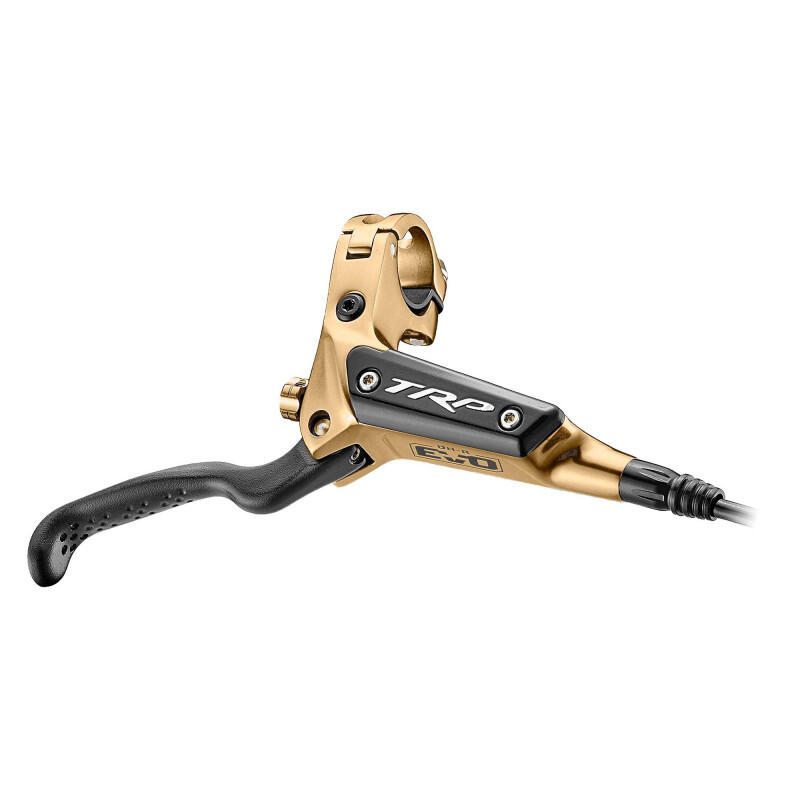 Hamulec rowerowy górski DHR EVO - dźwignia prawa - przewód 1900 mm - złoty