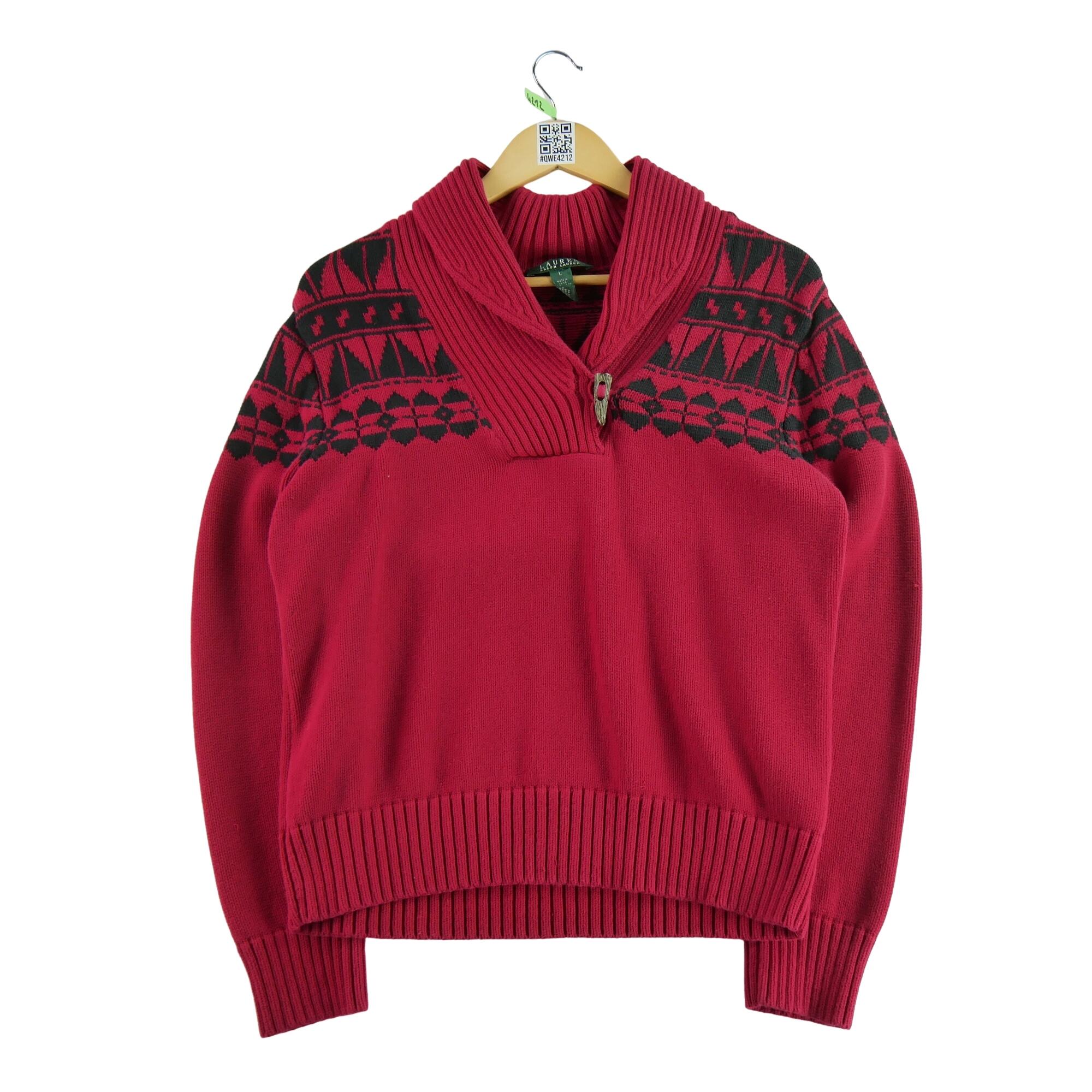 Damski czerwony sweter