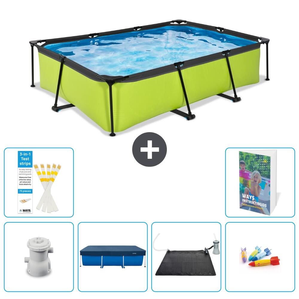 EXIT TOYS Basen Prostokątny - 300x200x65 cm - 7-częściowy S211