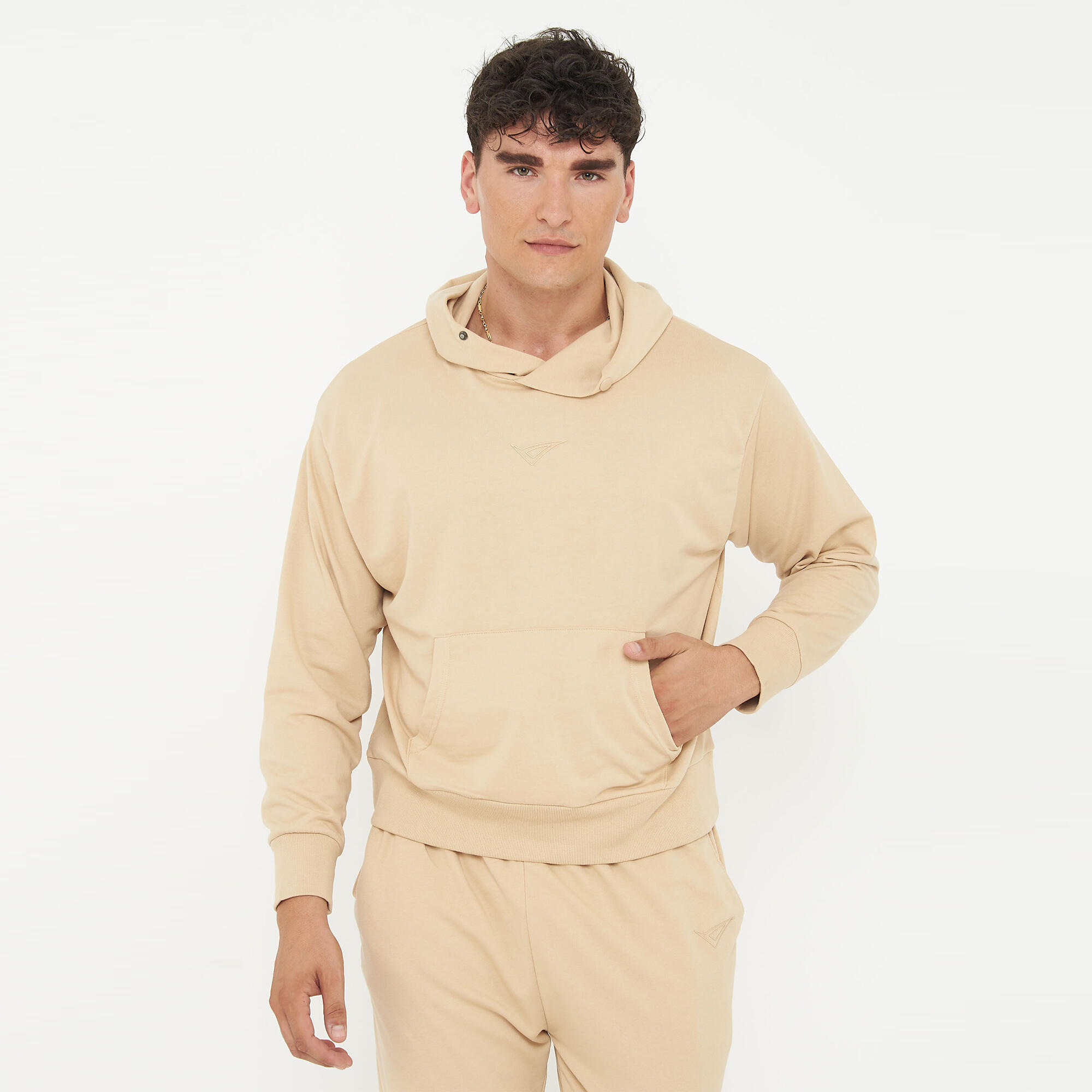 Unisex Bluza z kapturem F BOXY beżowa
