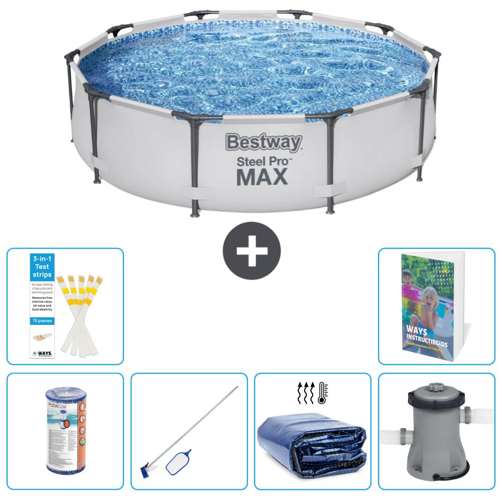 BESTWAY Basen Steel Pro MAX Okrągły - 305x76 cm - 7-częściowy S20