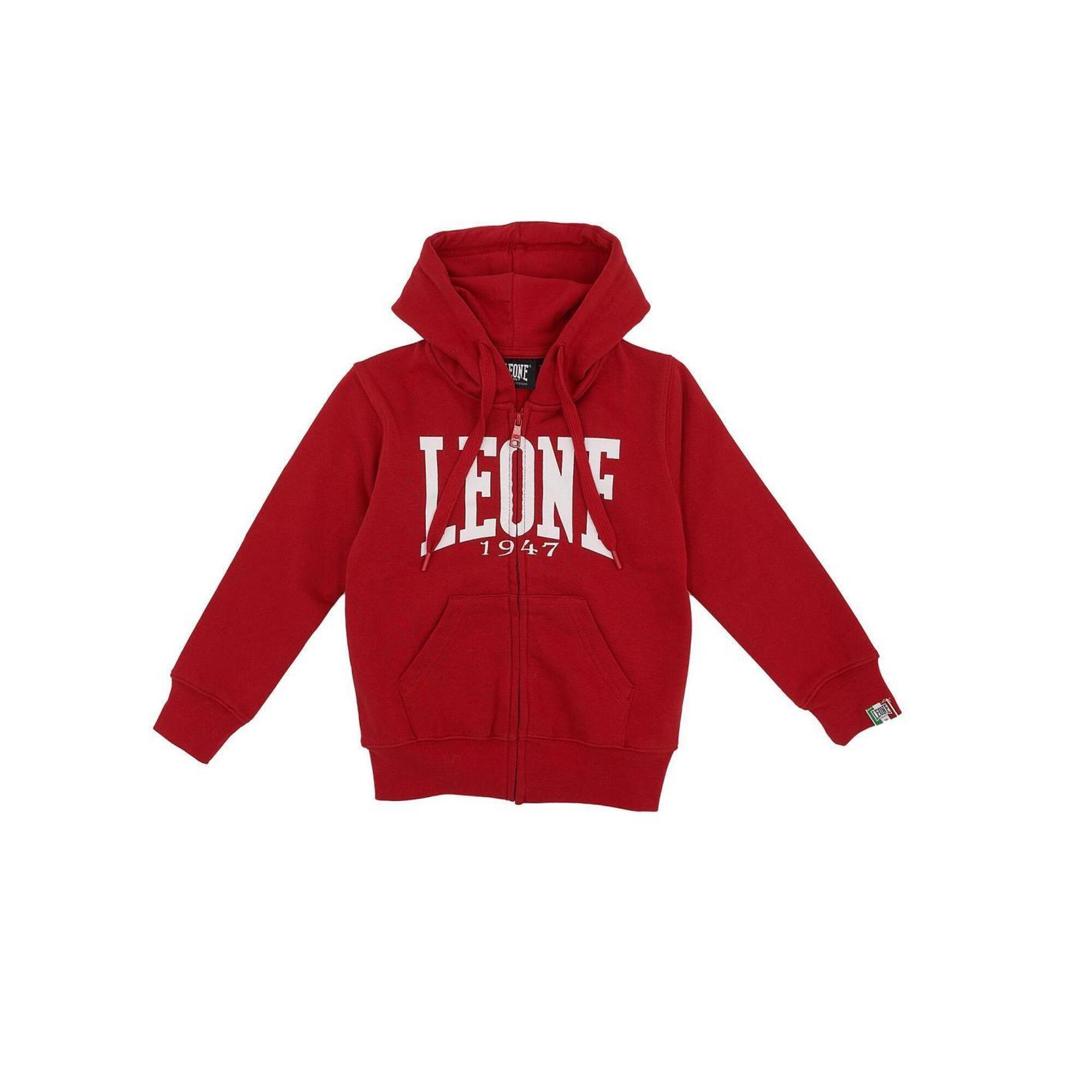Dziecięca bluza z kapturem zamkiem błyskawicznym na całej długości i logo Basic