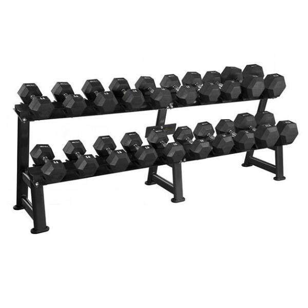 Zestaw hantli HEX 2 x 2,5-25 kg - 10 par (275 kg) UNDERFIT + stojak Siłownia