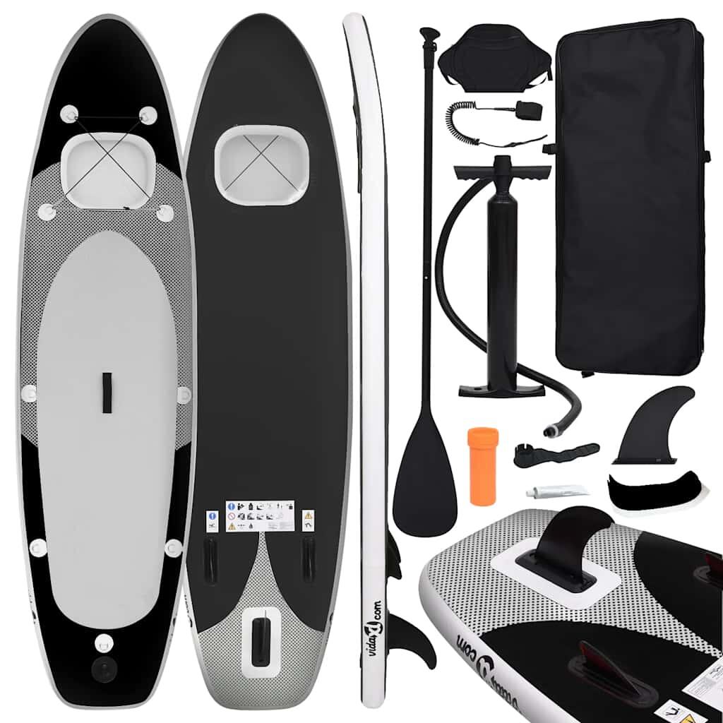 VidaXL zestaw SUP dmuchany 300 x 76 x 10 cm czarny
