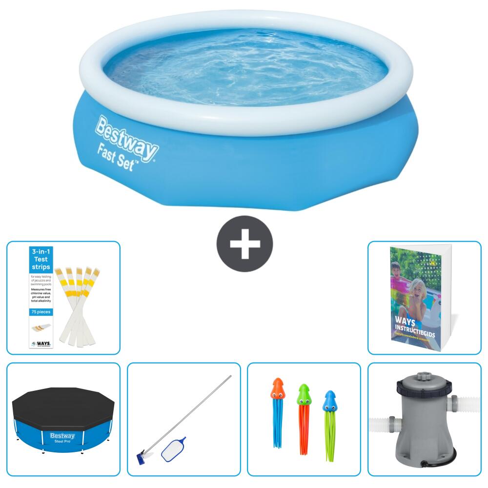 BESTWAY Basen Fast Set Okrągły - 305x76 cm - 7-częściowy S125