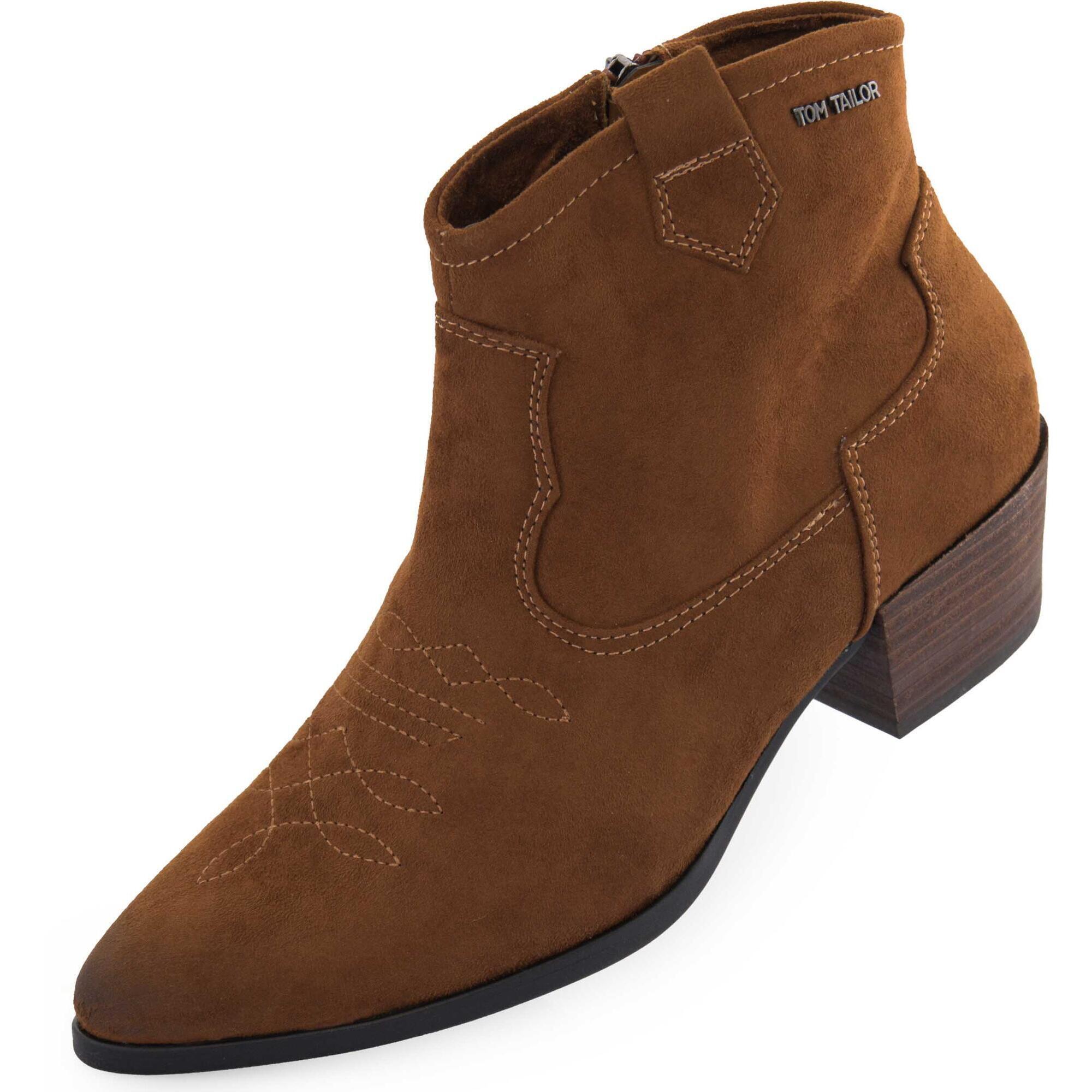 Skórzane botki damskie Tom Tailor w kolorze koniaku  rozmiar 36
