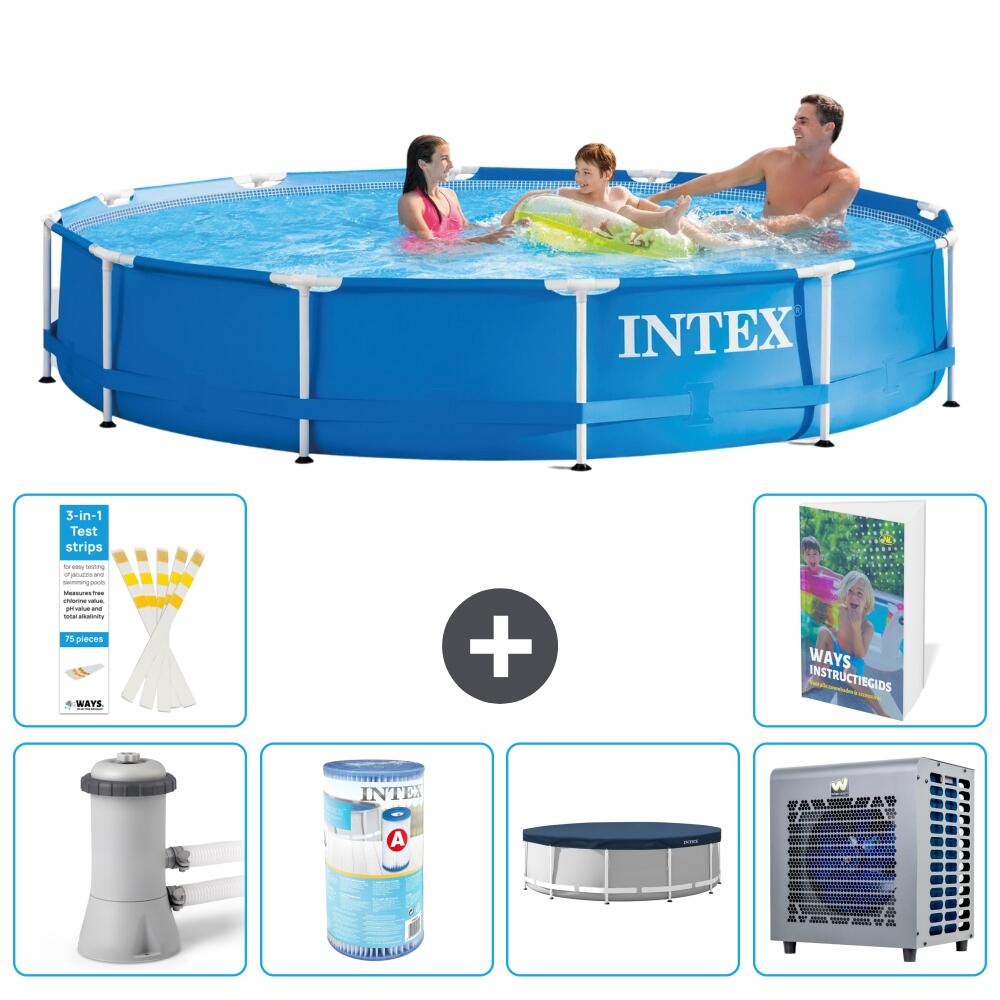 INTEX Basen ze stelażem Okrągły - 366x76 cm - 7-częściowy S212