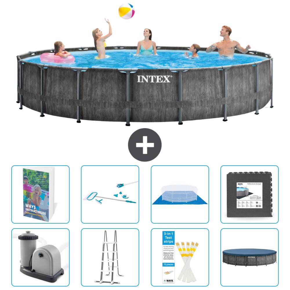 INTEX Basen Prism Frame Okrągły - 549x122 cm - 9-częściowy S565