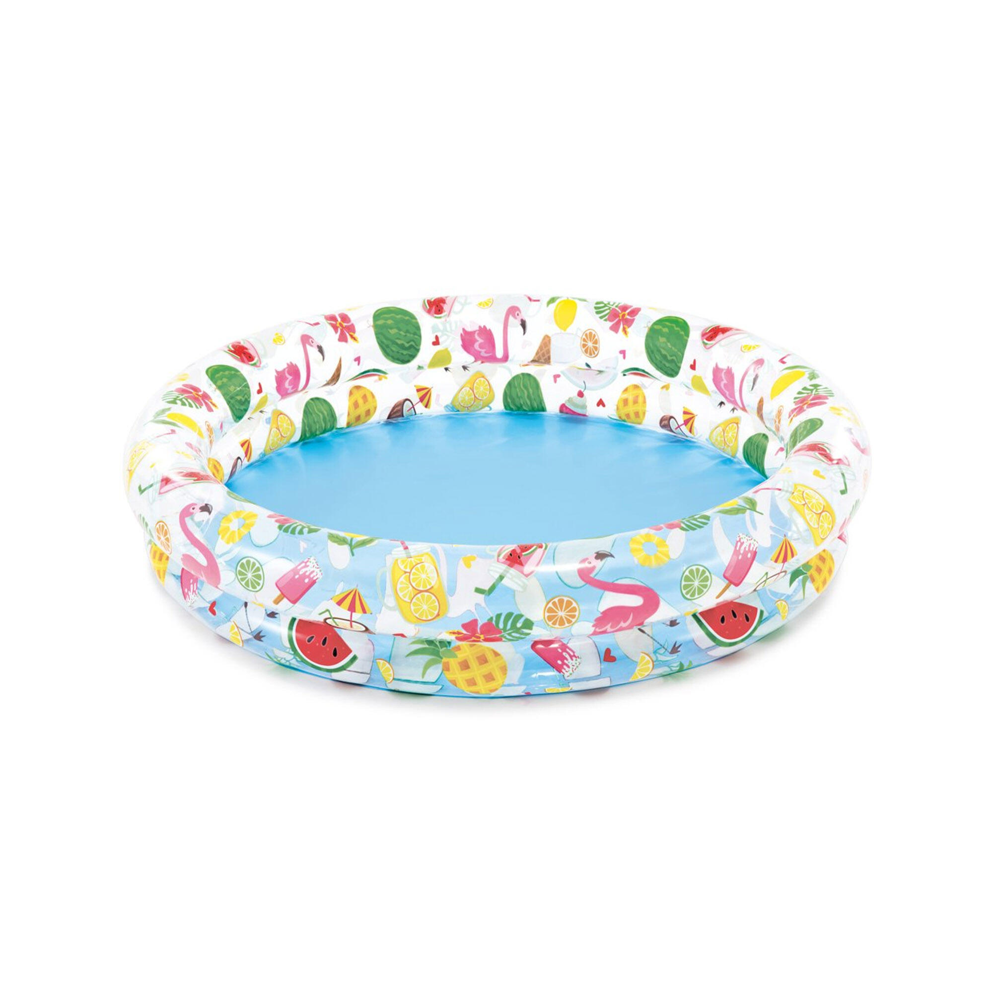 Basen dmuchany ogrodowy dla dzieci okrągły kolorowy Intex 122 x 25 cm