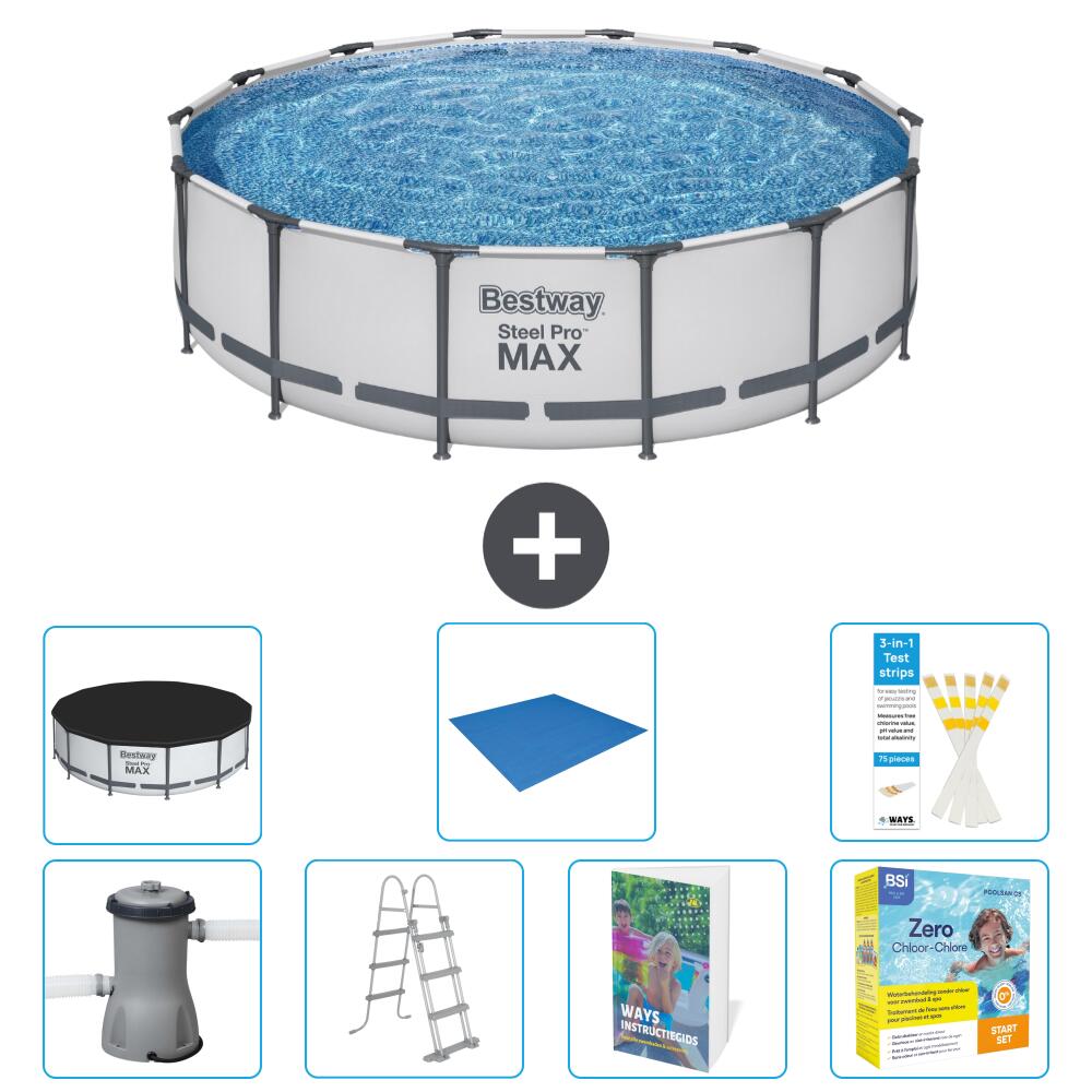 BESTWAY Basen Steel Pro MAX Okrągły - 427x122 cm - 8-częściowy S546