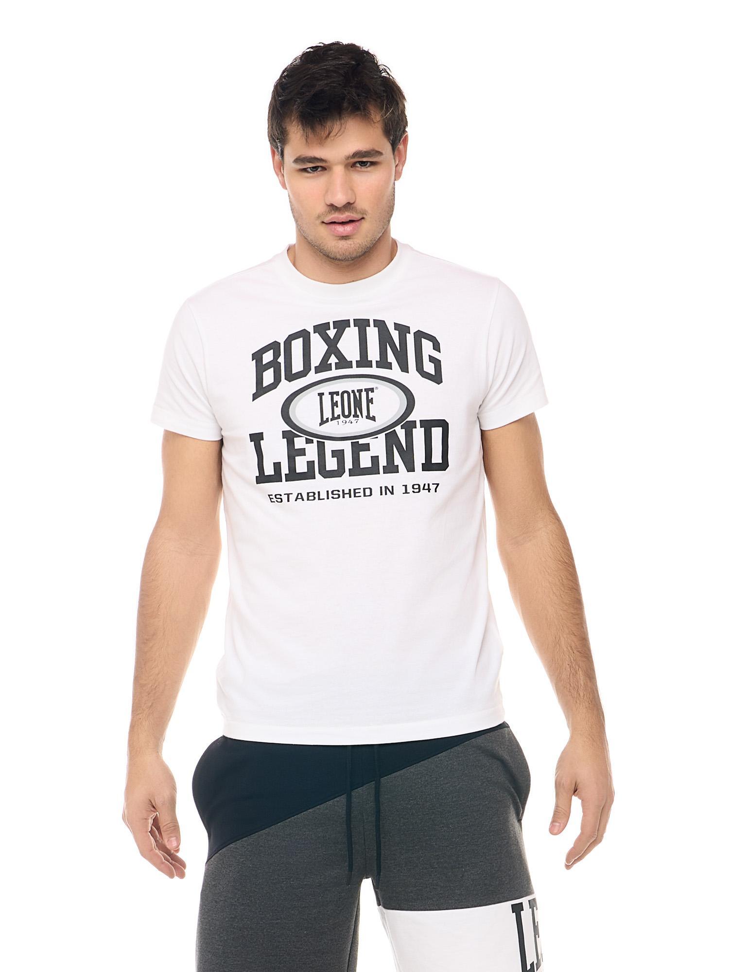 Leone Active Męska koszulka z krótkim rękawem i nadrukiem „Legenda boksu”