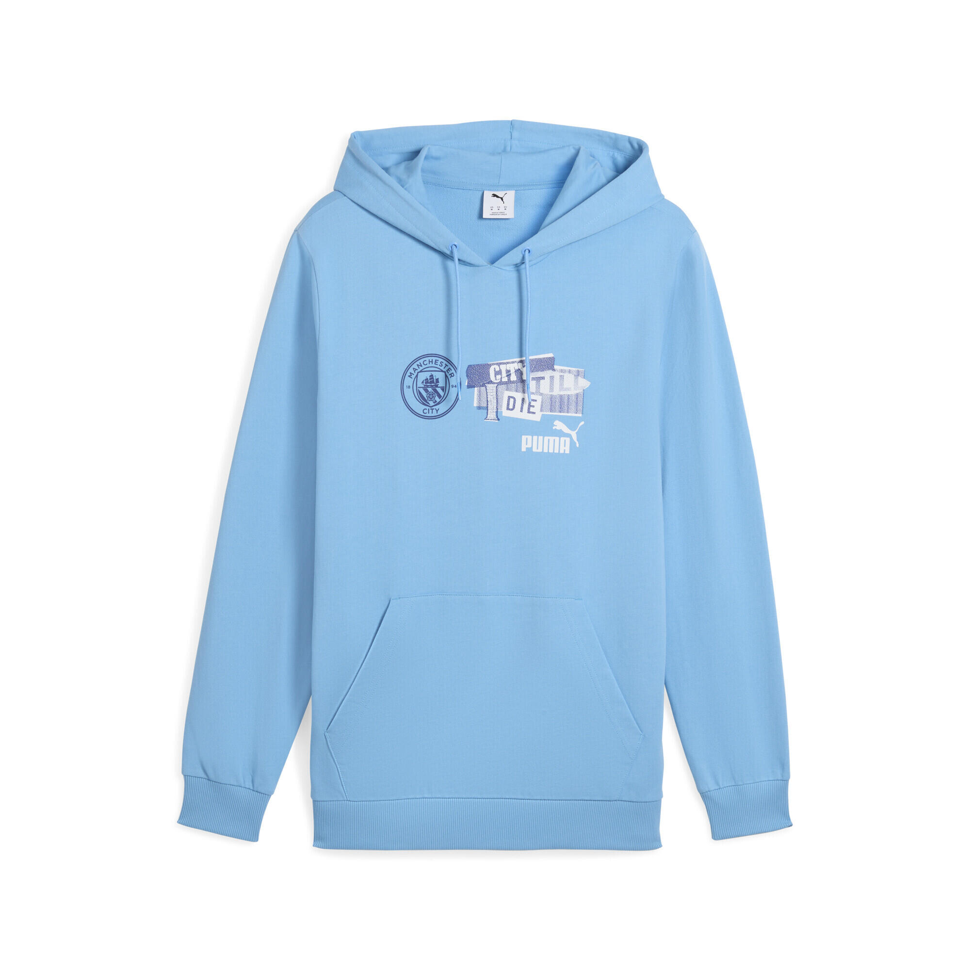 Męska bluza z kapturem Manchester City ftblNRGY PUMA Team Light Blue