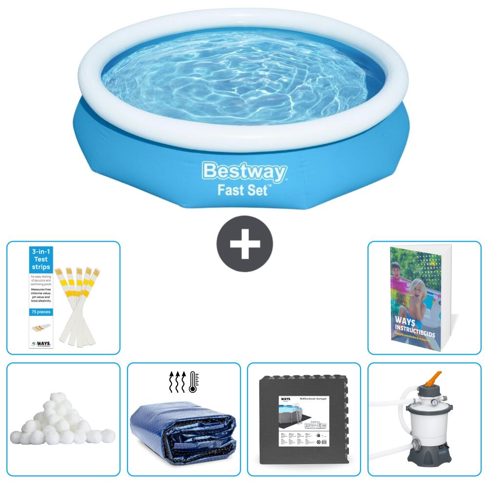 BESTWAY Basen Fast Set Okrągły - 305x66 cm - 7-częściowy S31