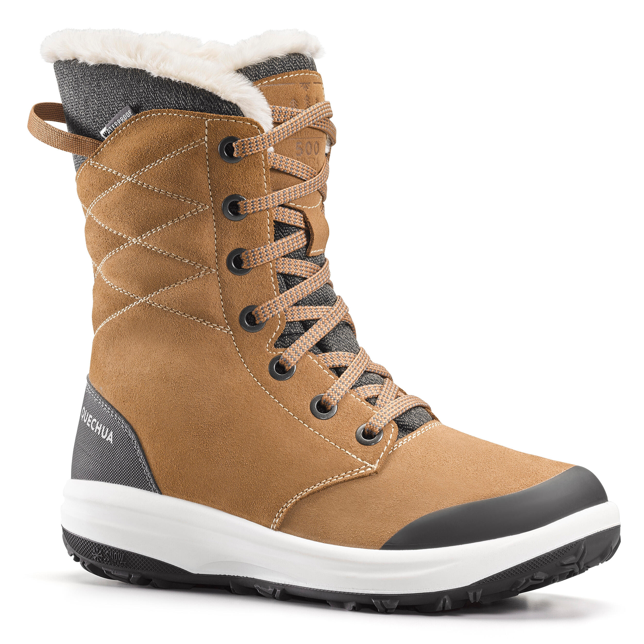 Śniegowce turystyczne damskie Quechua NH900 skóra wodoodporne